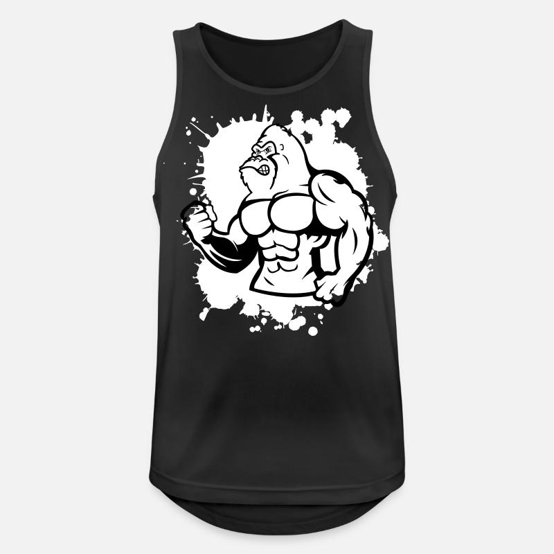 gorilla stark tier - Männer Tank Top atmungsaktiv - Schwarz