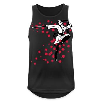 Weiß/rot Swordgirl T-Shirts - Männer Tank Top atmungsaktiv - Schwarz - Vorne - Nick (188cm)