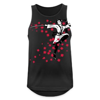 Weiß/rot Swordgirl Langarmshirts - Männer Tank Top atmungsaktiv - Schwarz - Vorne - Nick (188cm)