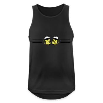 Beer Line Icon - Men's Breathable Tank Top - black - Front - Nick (188cm)