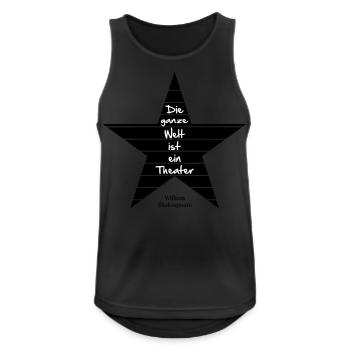 Die ganze Welt ist ein Theater - Männer Tank Top atmungsaktiv - Schwarz - Vorne - Nick (188cm)