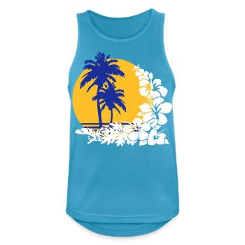 Palm Sunset - Débardeur respirant Homme - bleu saphir - Devant - Nick (188cm)