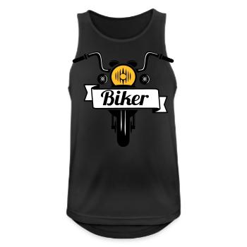 Biker - Männer Tank Top atmungsaktiv - Schwarz - Vorne - Nick (188cm)