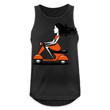 motorroller fahren frau girl - Männer Tank Top atmungsaktiv - Schwarz - Vorne - Nick (188cm)