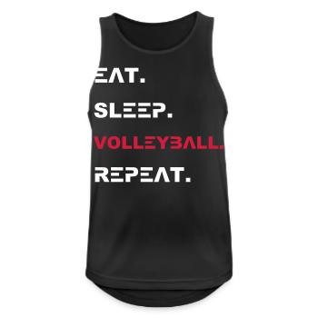 Sport Eat Sleep Volleyball Repeat - Débardeur respirant Homme - noir - Devant - Nick (188cm)