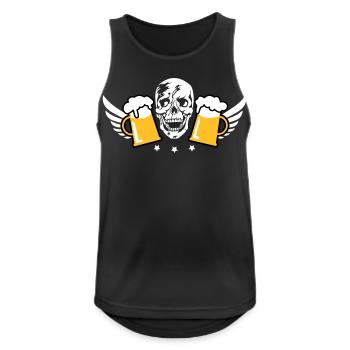 80 Totenkopf Skull 2 Mass Bier Flügel Beer Wings - Männer Tank Top atmungsaktiv - Schwarz - Vorne - Nick (188cm)