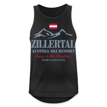 Zillertal - Austria Flag - Männer Tank Top atmungsaktiv - Schwarz - Vorne - Nick (188cm)