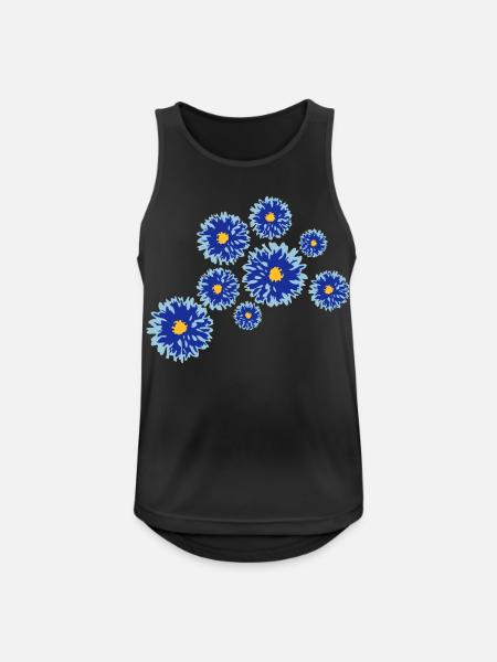 Flowers - Männer Tank Top atmungsaktiv - Schwarz