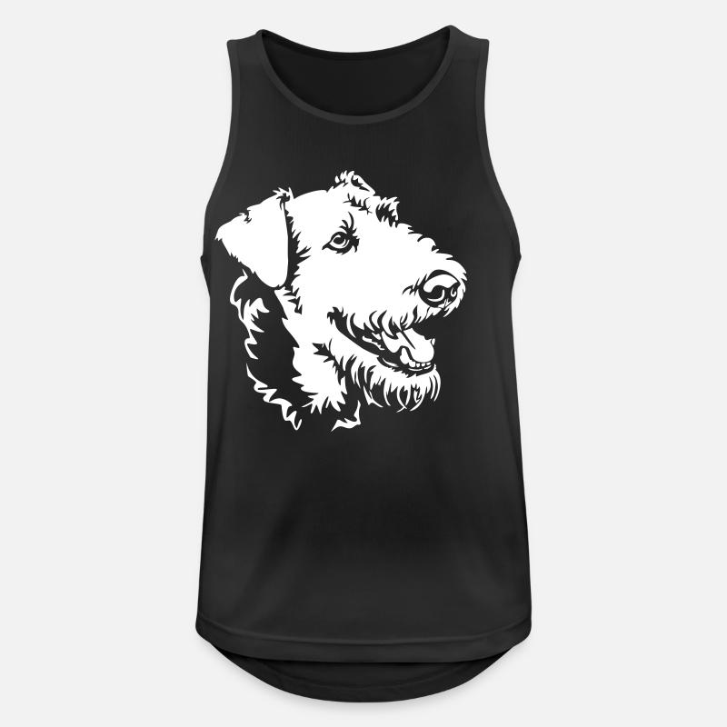 Airedale Terrier Head "Black Edition" - Men's Breathable Tank Top - black