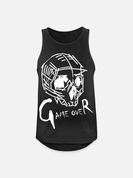 Game Over en blanc - Débardeur respirant Homme - noir