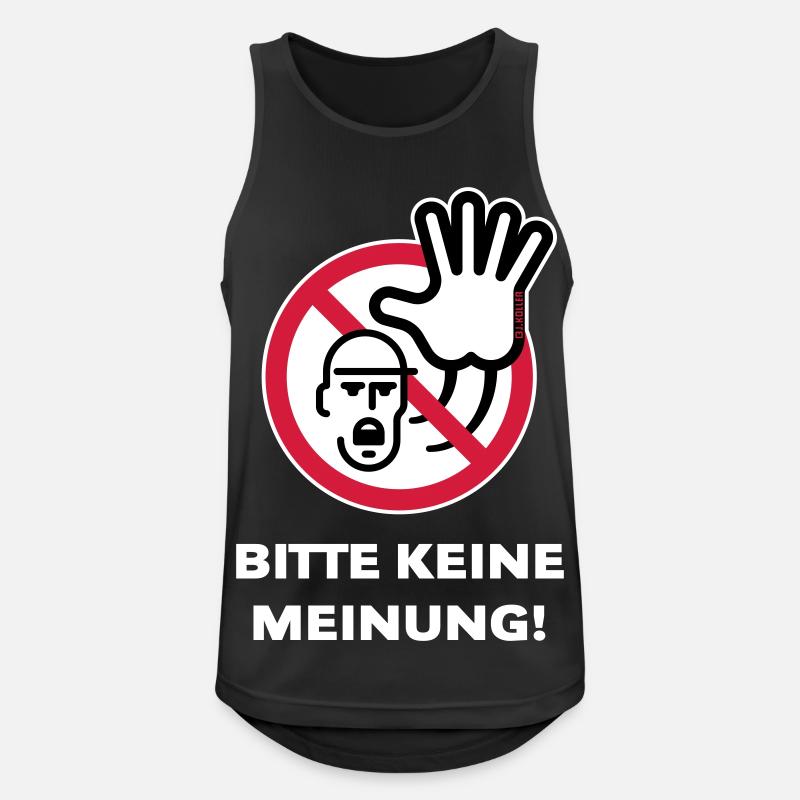 Bitte Keine Meinung! (Warnzeichen Warnschild / 3C) - Männer Tank Top atmungsaktiv - Schwarz