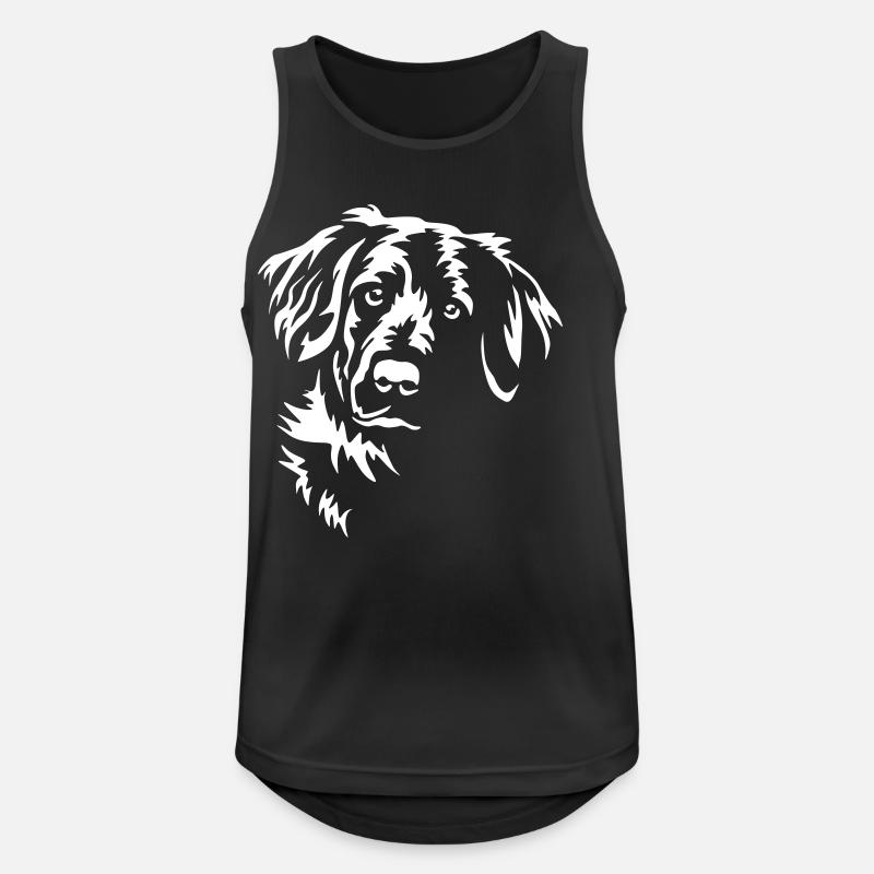 Flat-coated Retriever Kopf "Black Edition" - Männer Tank Top atmungsaktiv - Schwarz