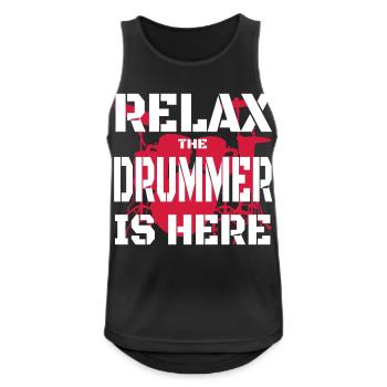 Relax Drummer 2 - Débardeur respirant Homme - noir - Devant - Nick (188cm)