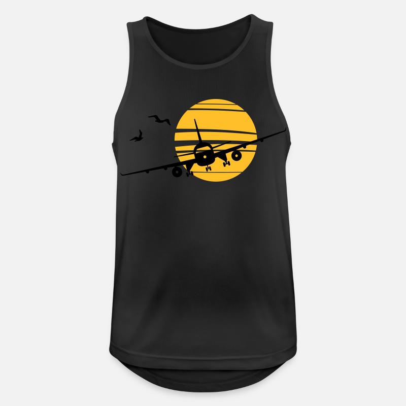 Flugzeug - Sonne - Männer Tank Top atmungsaktiv - Schwarz