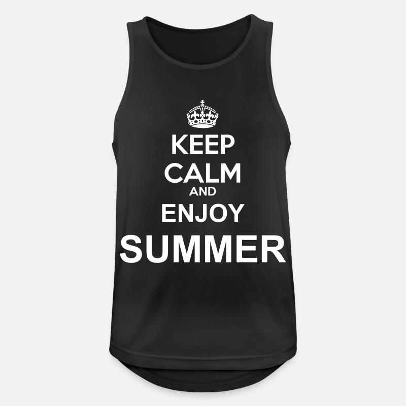 keep calm enjoy summer - Männer Tank Top atmungsaktiv - Schwarz
