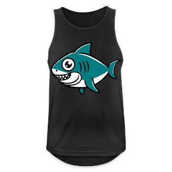 Requin dessin enfant - Débardeur respirant Homme - noir - Devant - Nick (188cm)
