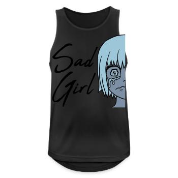 Sad Girl face crying - Men's Breathable Tank Top - black - Front - Nick (188cm)