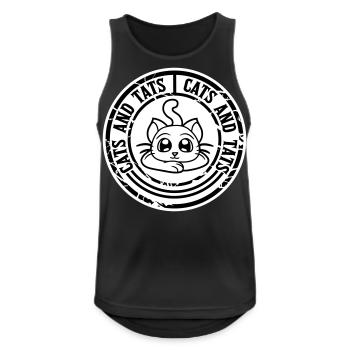 cats and tats Zitat - Männer Tank Top atmungsaktiv - Schwarz - Vorne - Nick (188cm)