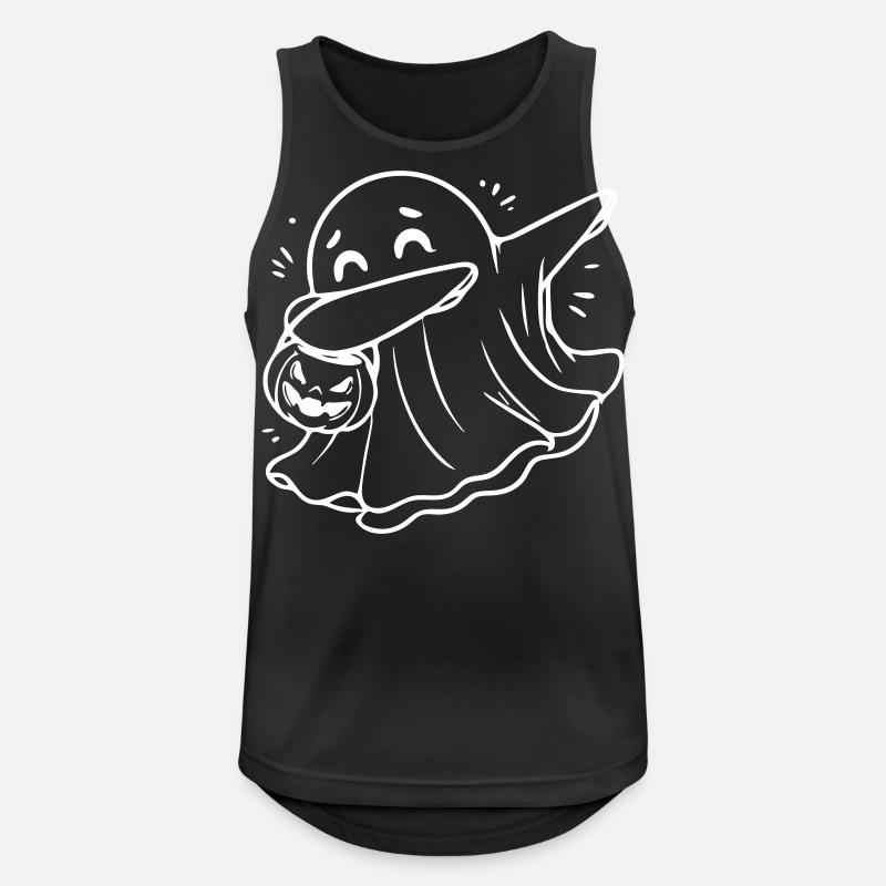 DAB Dabbing Halloween Ghost Jack-o'-lantern - Débardeur respirant Homme - noir