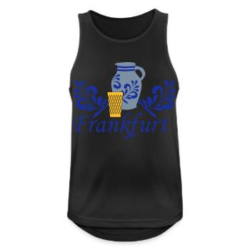 Frankfurt Bembel Geripptes - Männer Tank Top atmungsaktiv - Schwarz - Vorne - Nick (188cm)