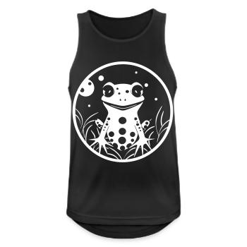 gecko - Männer Tank Top atmungsaktiv - Schwarz - Vorne - Nick (188cm)