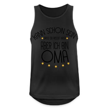Oma - Männer Tank Top atmungsaktiv - Schwarz - Vorne - Nick (188cm)
