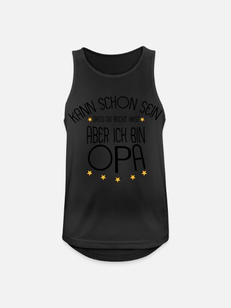 Opa - Männer Tank Top atmungsaktiv - Schwarz