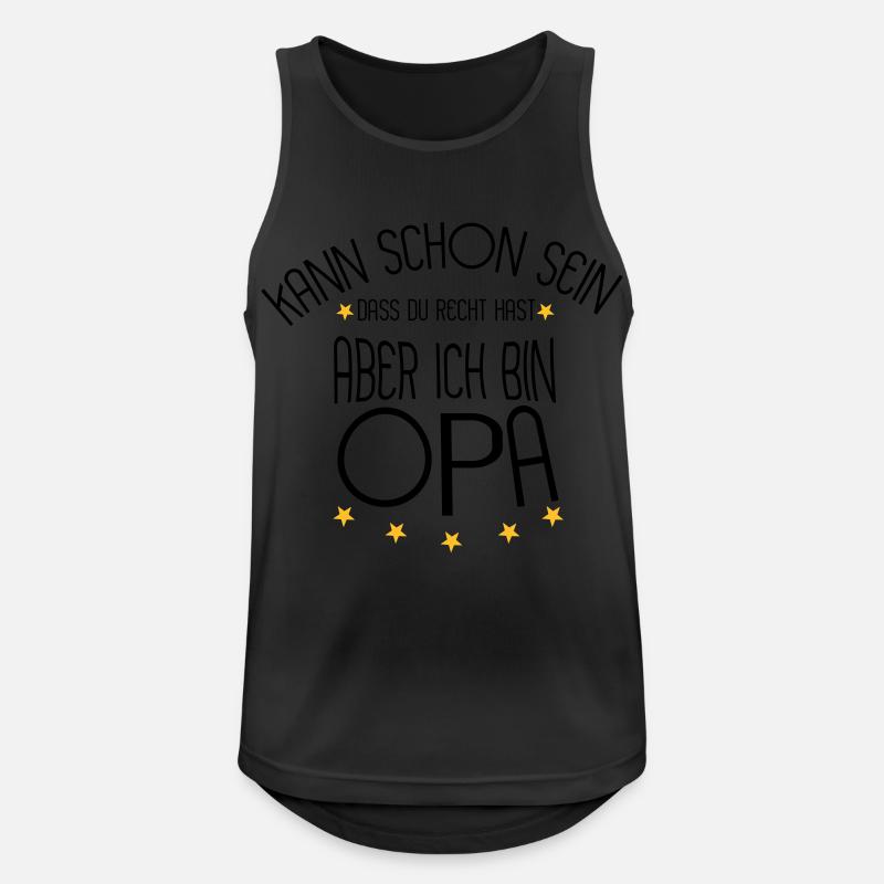 Opa - Männer Tank Top atmungsaktiv - Schwarz