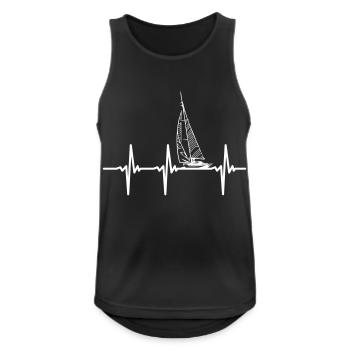 My heart beats for sailboats - Men's Breathable Tank Top - black - Front - Nick (188cm)