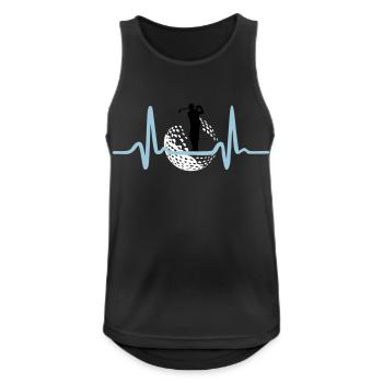Golfer & Herzschlag - Golf - Männer Tank Top atmungsaktiv - Schwarz - Vorne - Nick (188cm)
