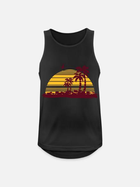 sunset island - Men's Breathable Tank Top - black