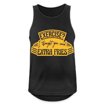 Exercise Extra Fries Zitat - Männer Tank Top atmungsaktiv - Schwarz - Vorne - Nick (188cm)