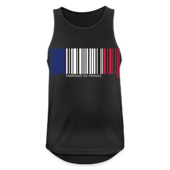 Code barre france - Débardeur respirant Homme - noir - Devant - Nick (188cm)