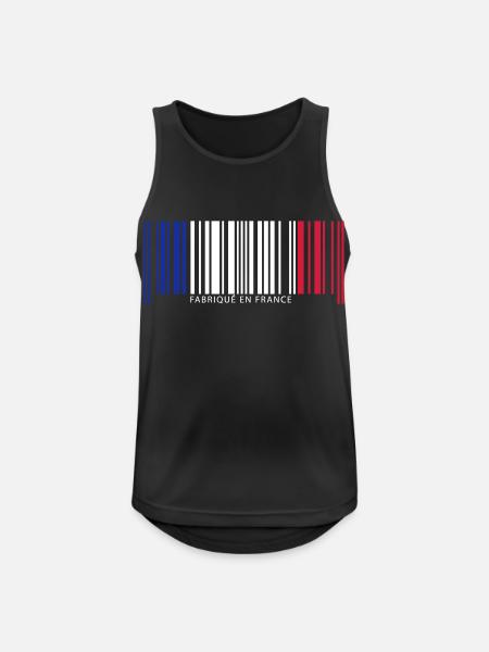 Code barre france - Débardeur respirant Homme - noir