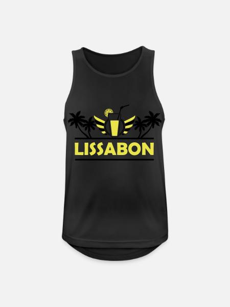 lissabon - Männer Tank Top atmungsaktiv - Schwarz
