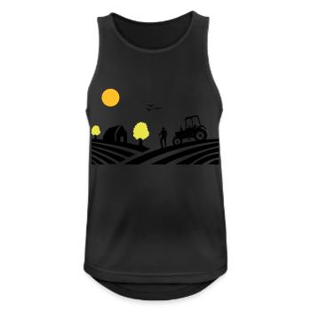 traktor farm - Männer Tank Top atmungsaktiv - Schwarz - Vorne - Nick (188cm)