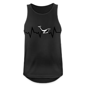 Wal Meerestier EKG Puls Herzschlag - Männer Tank Top atmungsaktiv - Schwarz - Vorne - Nick (188cm)