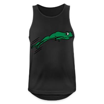 Frosch springen - Männer Tank Top atmungsaktiv - Schwarz - Vorne - Nick (188cm)
