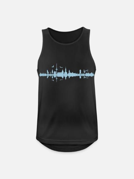 Skyline - Cuxhaven - Männer Tank Top atmungsaktiv - Schwarz