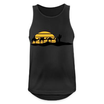sonne streifen karawane haendler reise kaktus kame - Männer Tank Top atmungsaktiv - Schwarz - Vorne - Nick (188cm)