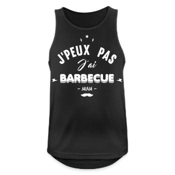 j'peux pas j'ai barbecue - Débardeur respirant Homme - noir - Devant - Nick (188cm)