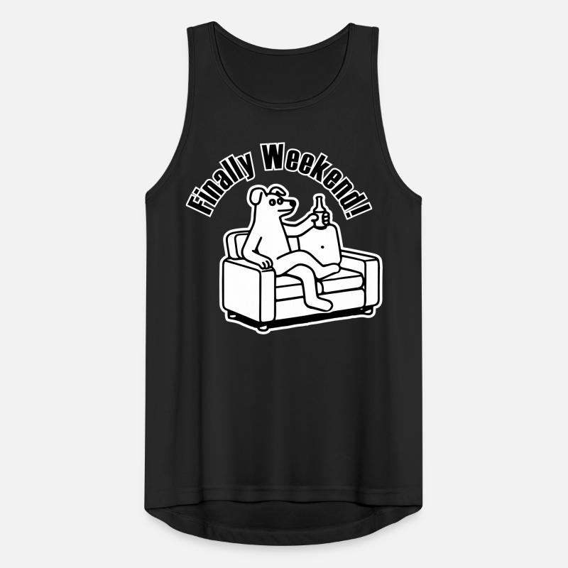 Hund auf der Couch - "Endlich Wochenende!" Entwurf Männer Tank Top atmungsaktiv