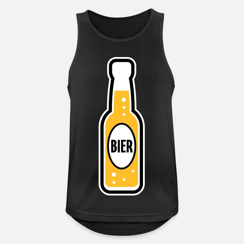 Bierflasche (Bier / Bierchen / POS 3C) - Männer Tank Top atmungsaktiv - Schwarz