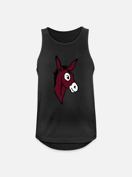 Esel - Männer Tank Top atmungsaktiv - Schwarz