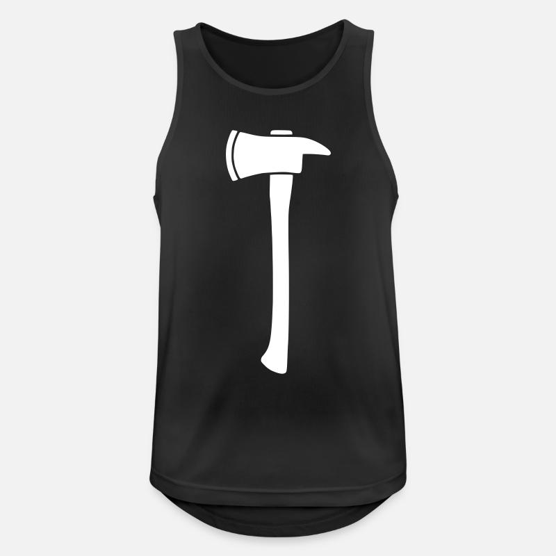 Firefighter Axe Hatchet Silhouette Vector - Men's Breathable Tank Top - black