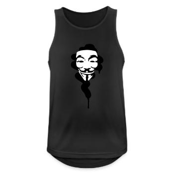 GUY FAWKES - Männer Tank Top atmungsaktiv - Schwarz - Vorne - Nick (188cm)