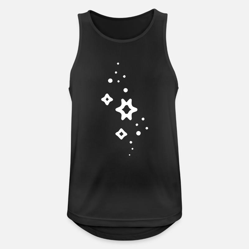 Glitzersterne Sternchen Dekor - Männer Tank Top atmungsaktiv - Schwarz