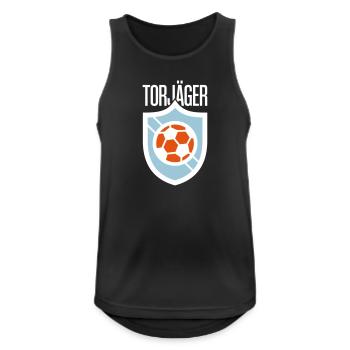 Für alle Torjägern unter den Fussball Liebhabern - Männer Tank Top atmungsaktiv - Schwarz - Vorne - Nick (188cm)