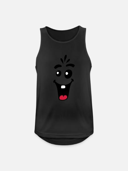 Laughing Friendly Happy Comic Face - Men's Breathable Tank Top - black