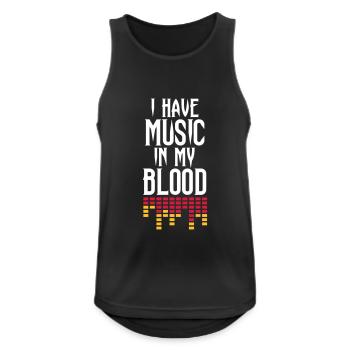 i have music is my blood - Männer Tank Top atmungsaktiv - Schwarz - Vorne - Nick (188cm)